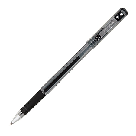Z-Grip Gel Stick Pen, Medium Point,  0.7mm, Black Ink, Tinted Barrel, Box of 12 Pens