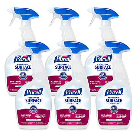 Purell&reg; Foodservice Surface Sanitizer Spray, Unscented, 32 Oz Bottle, Case Of 6