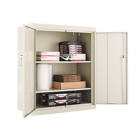 Alera Steel Storage Cabinet, 3 Adjustable Shelves, 42"H, Putty