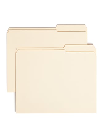 Smead® Reinforced Tab Guide-Height File Folders, Letter Size, 2/5 Cut, Right Position, Manila, Box Of 100