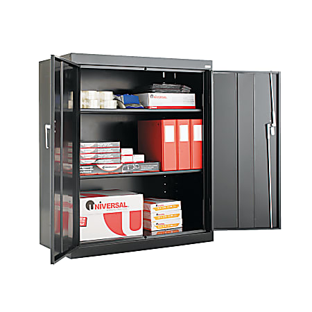 Alera Steel Storage Cabinet, 3 Adjustable Shelves, 42"H, Black