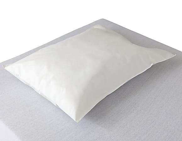 Medline Disposable Tissue/Poly Pillowcases, 21"H x 30"W, White, Pack Of 100