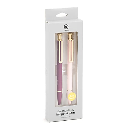 UBRANDS THE MONTEREY BALLPOINT PENS 2 PACK ROSE AND PINK 