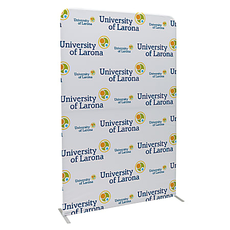 Custom Printed Step & Repeat Double Sided  Stretch Fabric Floor Display Kit, 5' W X 7.5' H