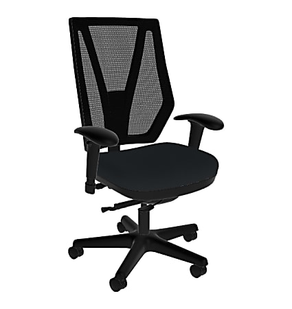 Sitmatic GoodFit Mesh Synchron High-Back Chair With Adjustable Arms, Black/Black