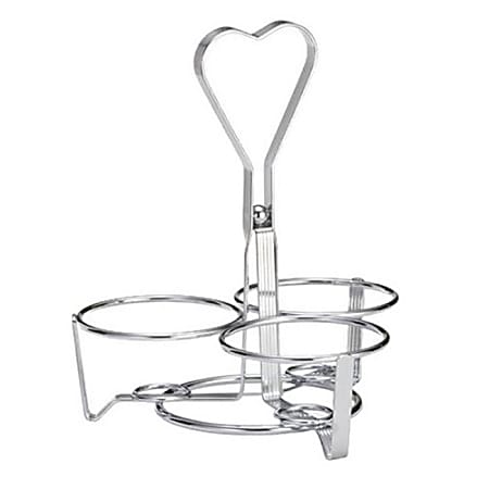 Tablecraft 3-Ring Condiment Caddy, 8-1/4" x 7-1/4", Silver