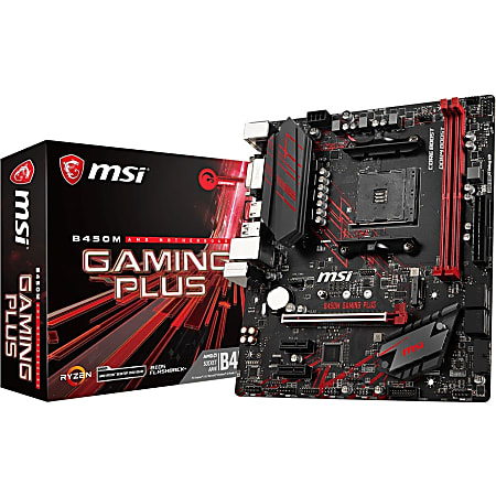 MSI B450M GAMING PLUS Desktop Motherboard - AMD B450 Chipset - Socket AM4 - Micro ATX - 1 x Processor Support - 32 GB DDR4 SDRAM Maximum RAM