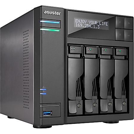 ASUSTOR NAS Server, Intel Core i3 Dual-Core (2 Core), 2GB Memory, AS7004T