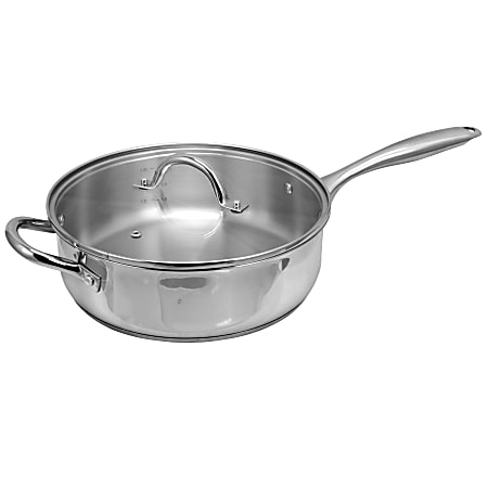 Oster Cuisine Saunders 4.2-Quart Non-Stick Saute Pan, Silver