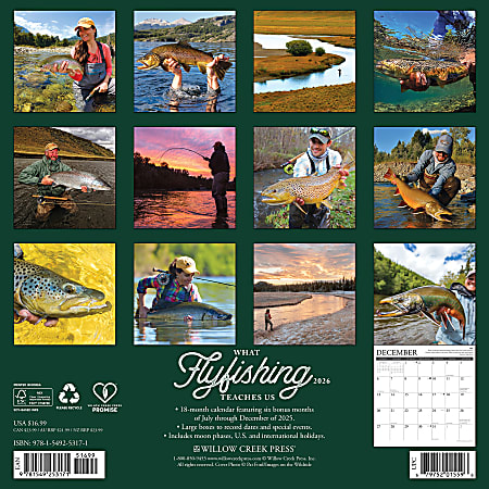 2026 Willow Creek Press Animals Monthly Wall Calendar 12 x 12 What Fly ...