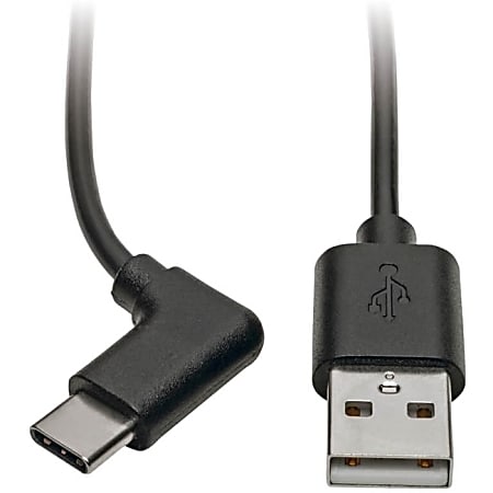 Tripp Lite USB 2.0 Hi-Speed Cable A to USB Type C USB C M/M Right-Angle 3ft 3' - 1x Type A Male USB - U038003CRA
