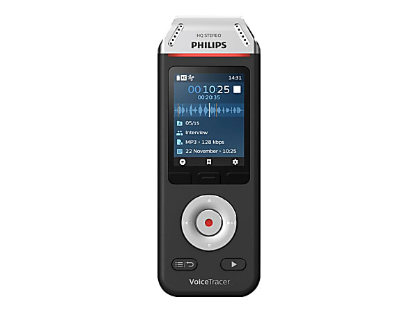 Philips Digital Voice Tracer DVT2110 - Voice recorder - 8 GB - black, chrome
