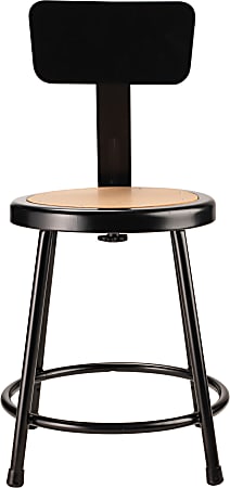 National Public Seating Hardboard Stool With Back 18 H Black - Office Depot