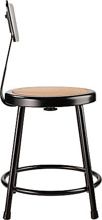 National Public Seating Hardboard Stool With Back 18 H Black - Office Depot
