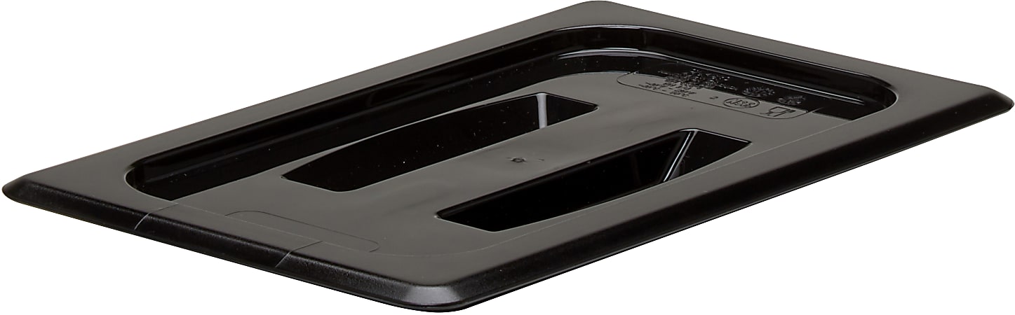 Cambro Camwear 1/4 Food Pan Lids With Handles, Black, Set Of 6 Lids