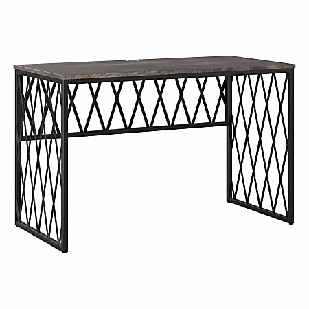 kathy ireland® Home by Bush® Furniture City Park 48"W Industrial Writing Desk, Dark Gray Hickory, Standard Delivery