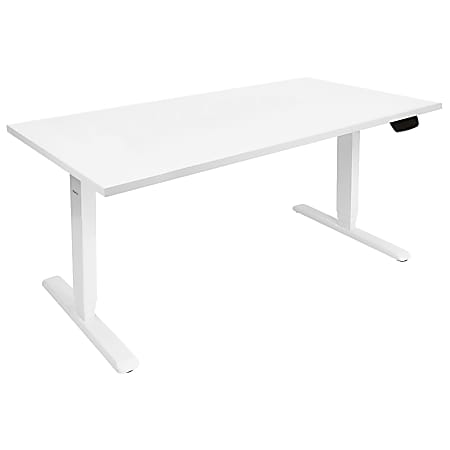 Mount-It! Dual-Motor Electric Standing Desk With Adjustable Height And 55"W Tabletop, White