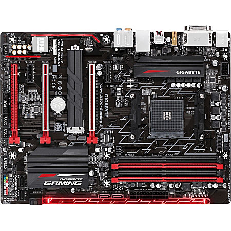 Gigabyte Ultra Durable GA-AX370-Gaming 3 Desktop Motherboard - AMD Chipset - Socket AM4 - 64 GB DDR4 SDRAM Maximum RAM - DIMM, UDIMM - 4 x Memory Slots - Gigabit Ethernet - 6 x USB 3.1 Port - HDMI - DVI - 6 x SATA Interfaces