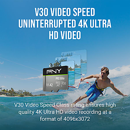 PNY PRO Elite Class 10 U3 V30 microSDXC Flash Memory Card, 128GB