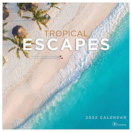 TF Publishing Scenic Monthly Wall Calendar, 12" x 12", Tropical Escapes, January to December 2022, 1110
