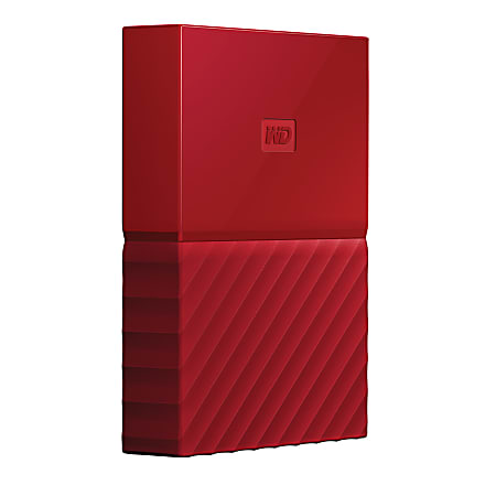WD My Passport® 4TB Portable External Hard Drive, Red