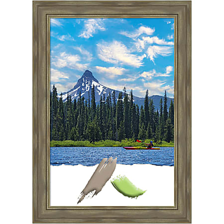 Amanti Art Alexandria Wood Picture Frame, 30" x 42", Opening Size 24" x 36", Graywash
