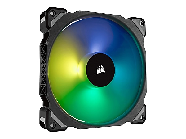 Corsair ML140 PRO RGB LED 140MM PWM Premium Magnetic Levitation Fan - Single Pack  - 5.51" Maximum Fan Diameter - 414.4 gal/min Maximum Airflow - 1200 rpm - 20.4 dB(A) Noise - Magnetic Levitation - 4-pin PWM - RGB LED - Plastic - 1 pc(s)