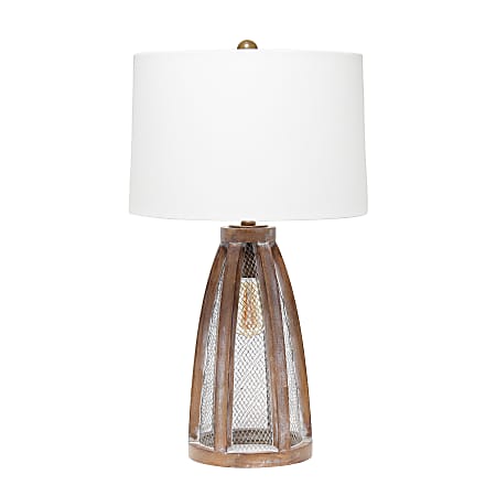 Lalia Home Wooded Arch Farmhouse Table Lamp 29 12 H White ShadeOld