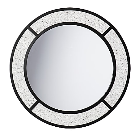 SEI Hurtano Round Faux Stone Mirror, 25"H x 25"W x 3/4"D
