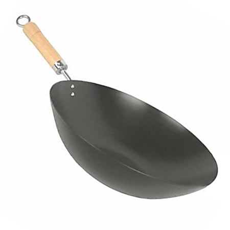 Thunder Group Non-Stick Wok With Wood Handle, 12",