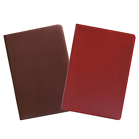 Eccolo Faux-Leather Journal, Brown/Red