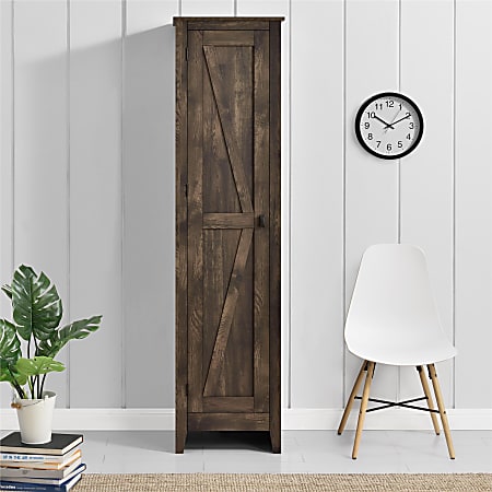 Ameriwood Home Farmington 18 Wide Storage Cabinet 4 Shelves Rustic