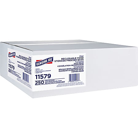 Genuine Joe Freezer Storage Bags - 1 gal Capacity - 2.70 mil (69 Micron) Thickness - Clear - 1500/Carton - Beef, Poultry, Vegetables, Seafood, Food