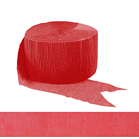 Amscan Go Brightly Crepe Paper Streamer, 5"H x 972", Red