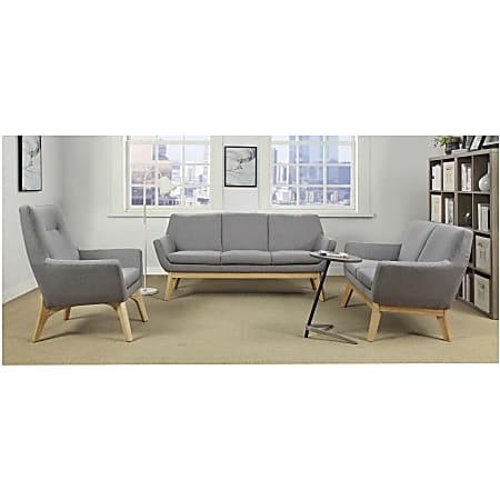 Lorell Quintessence Upholstered Sofa With Lumbar Support GrayNatural -  Office Depot