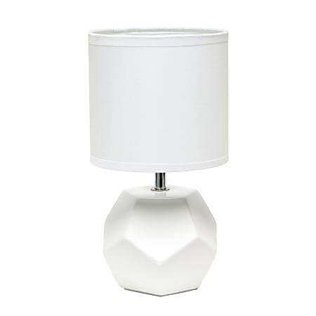 Simple Designs Round Prism Mini Table Lamp, 10-7/16"H, White