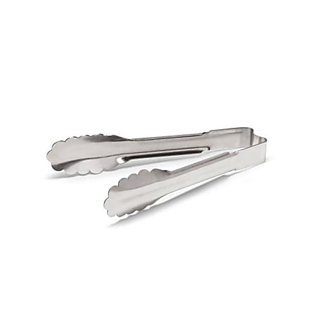 Vollrath 6" Utility Tongs With Antimicrobial Protection, Silver