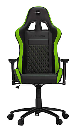 HHGears XL 500 PC Gaming Racing Chair With Headrest, Green/Black