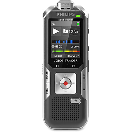 Philips Voice Tracer Audio Recorder (DVT6010/00) - 8 GBmicroSD Supported - 1.8" LCD - MP3, WAV, WMA - Headphone - 2280 HourspeaceRecording Time - Portable