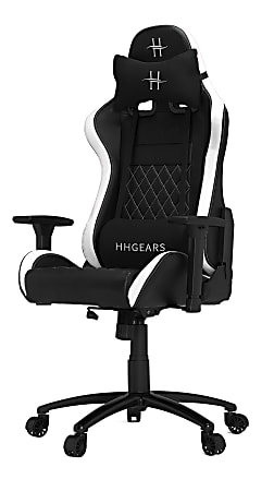 HHGears XL 500 PC Gaming Racing Chair With Headrest WhiteBlack - Office ...