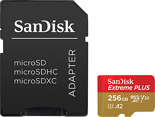 SanDisk Extreme PLUS microSDXC UHS I card 256GB - Office Depot