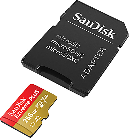 SanDisk Extreme PLUS microSDXC UHS I card 256GB - Office Depot