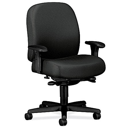 HON® Pyramid 3528 24-Hour Task Chair, 44 1/2"H x 32 1/4"W x 29 1/2"D, Black Frame, Charcoal Gray Fabric