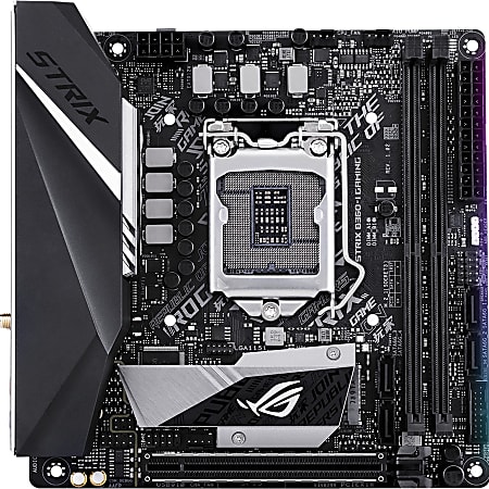 Asus ROG Strix B360-I GAMING Desktop Motherboard - Intel Chipset - Socket H4 LGA-1151 - 32 GB DDR4 SDRAM Maximum RAM - DIMM, UDIMM - 2 x Memory Slots - Gigabit Ethernet - Wireless LAN - 4 x USB 3.1 Port - HDMI - 4 x SATA Interfaces