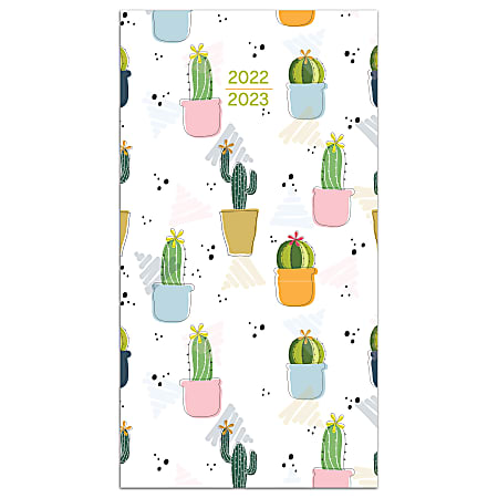 TF Publishing 24-Month Monthly Pocket Planner, 3-1/2" x 6-1/2", Cactus Cuties, January 2022 To December 2023