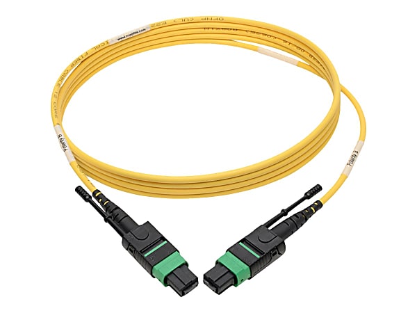 Tripp Lite MTP/MPO (APC) SMF Fiber Patch Cable 12 Fiber QSFP+ 40/100Gbe 3M - Fiber Optic for Network Device, Switch, Hub, Router, Patch Panel - 12.50 GB/s - Patch Cable - 9.84 ft - 1 x MTP/MPO Female Network - Yellow