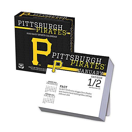 Lang Turner Licensing Boxed Daily Desk Calendar, 5-1/4" x 5-1/4", Pittsburgh Pirates, January To December 2022