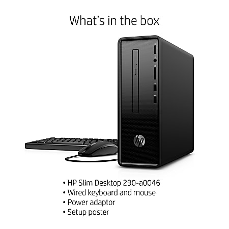 HP 290 a0046 Slim Desktop PC AMD A9 8GB Memory 1TB Hard