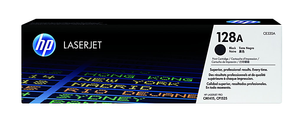 HP 128A Black Toner Cartridge, CE320A