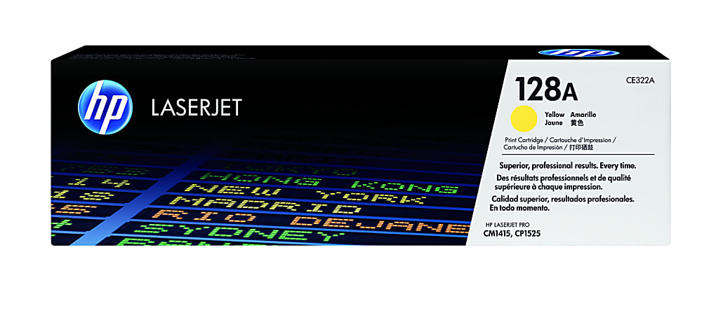 HP 128A Yellow Toner Cartridge, CE322A